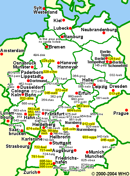 Clickable map of Germany with